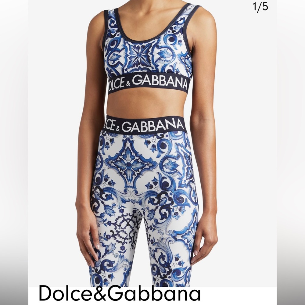 Gorgeous tile-print Lycra bra top
